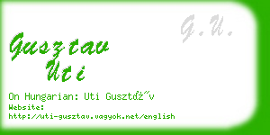 gusztav uti business card